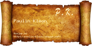 Paulin Kleon névjegykártya